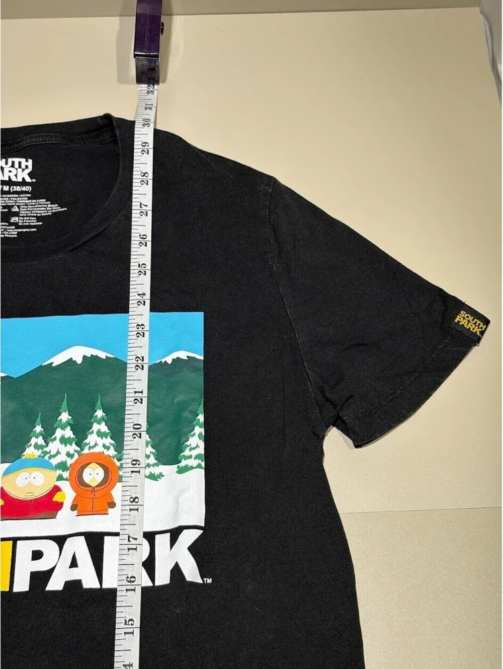 South Park Mens Graphic T Shirt M (38/40) Black Soft Wash Bus Stop Cotton Blend